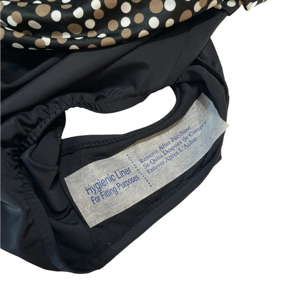 CATALINA Suddenly Slim Swimsuit Bathing Suit Black Brown Ivory Polka Dot Size M - Picture 7 of 10